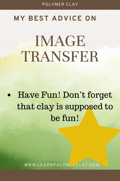 Image transfer onto polymer clay